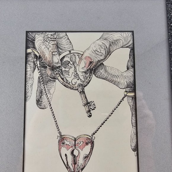 C. J. Bradford Signed Art Print Key To Relationship Framed Matted - Picture 4 of 8